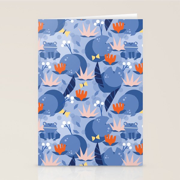 Frog in a pond pattern Stationery Card Gallery Image 2