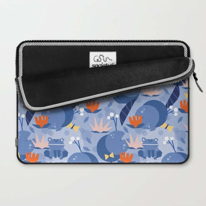 Frog in a pond pattern Laptop Sleeve Gallery Image 2