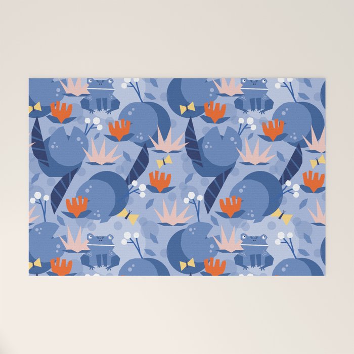 Frog in a pond pattern Welcome Mat Gallery Image 1