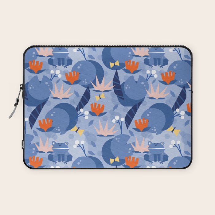 Frog in a pond pattern Laptop Sleeve Gallery Image 1