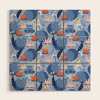 Frog in a pond pattern Wood Wall Art Gallery Image 1