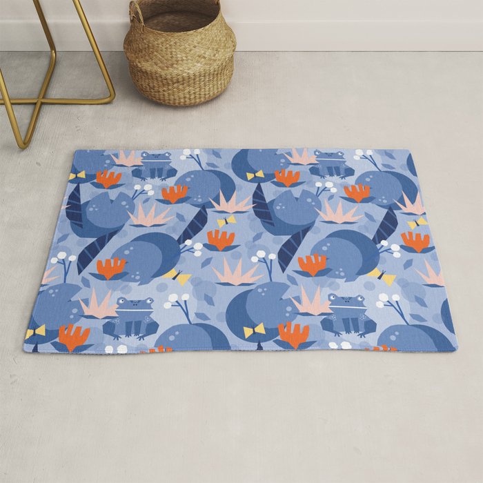 Frog in a pond pattern Rug Gallery Image 1