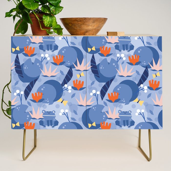 Frog in a pond pattern Credenza Gallery Image 1