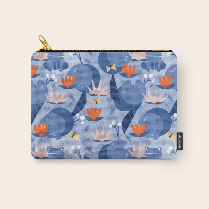 Frog in a pond pattern Carry All Pouch Gallery Image 1