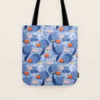 Frog in a pond pattern Tote Bag Gallery Image 1