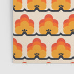 Retro Cloud Stripe 70s Floral Pattern Poster Gallery Image 3