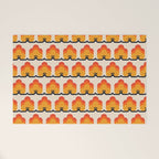 Retro Cloud Stripe 70s Floral Pattern Welcome Mat Gallery Image 1