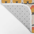 Retro Cloud Stripe 70s Floral Pattern Bath Mat Gallery Image 2