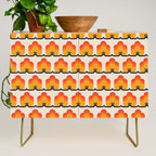 Retro Cloud Stripe 70s Floral Pattern Credenza Gallery Image 1
