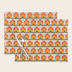 Retro Cloud Stripe 70s Floral Pattern Placemat Gallery Image 1