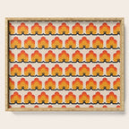 Retro Cloud Stripe 70s Floral Pattern Serving Tray Gallery Image 1