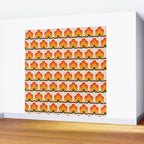 Retro Cloud Stripe 70s Floral Pattern Wall Mural Gallery Image 2