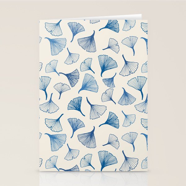 Ginko leaves blue Stationery Card Gallery Image 2