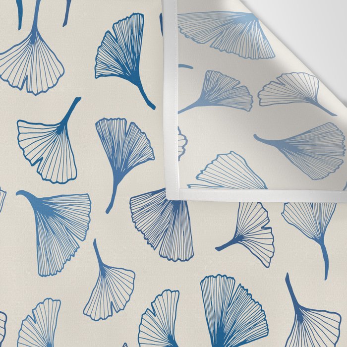 Ginko leaves blue Wall Tapestry Gallery Image 3