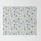 Ginko leaves blue Throw Blanket Gallery Image 2