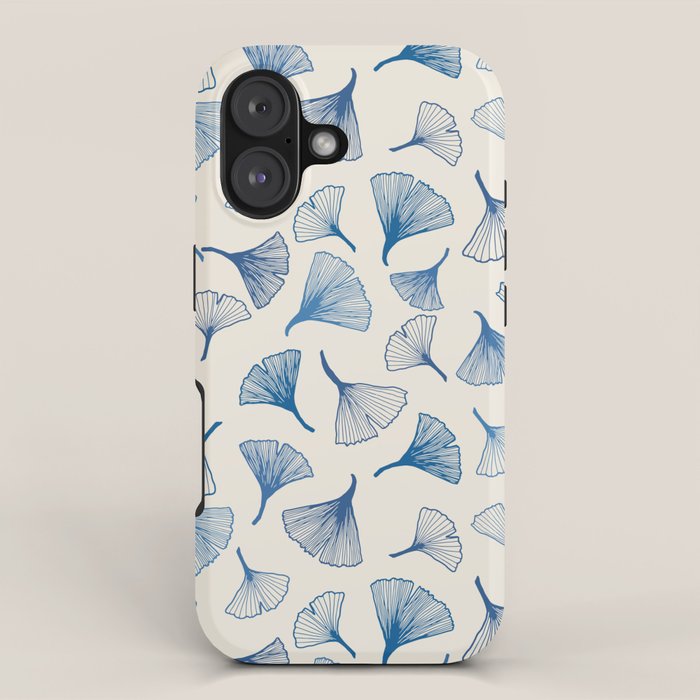 Ginko leaves blue iPhone Case Gallery Image 1