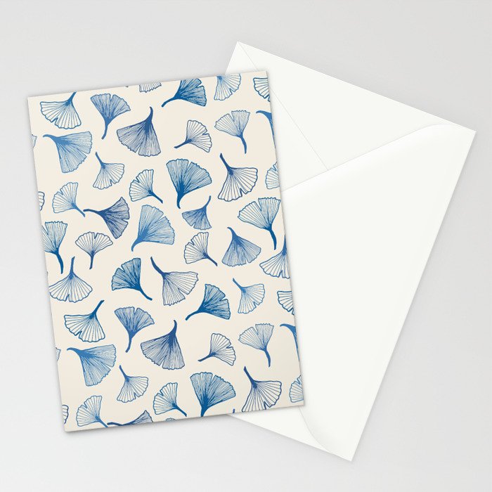 Ginko leaves blue Stationery Card Gallery Image 2