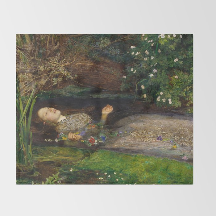 Ophelia, John Everett Millais Throw Blanket Gallery Image 2