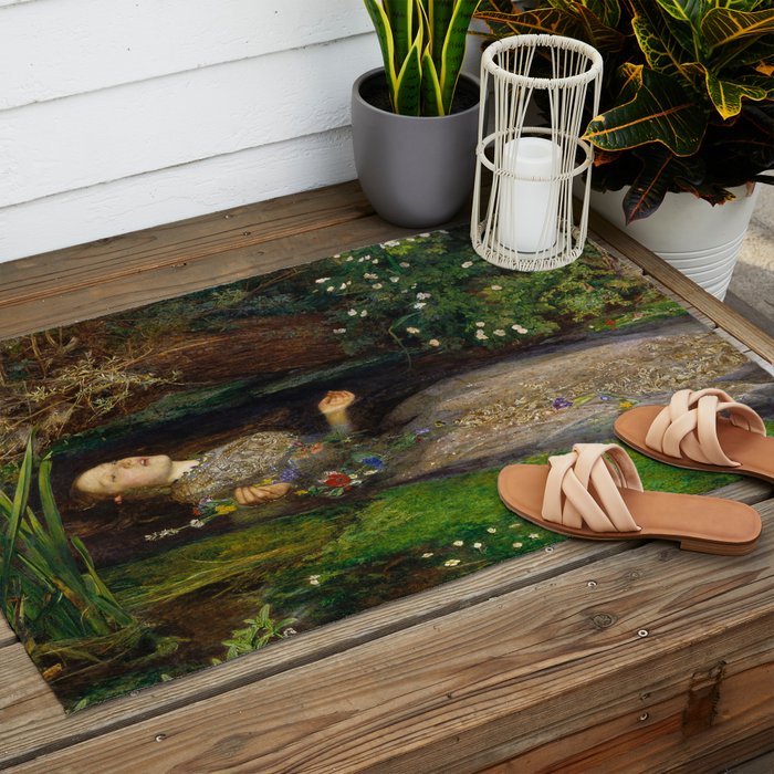 Ophelia, John Everett Millais Outdoor Rug Gallery Image 2
