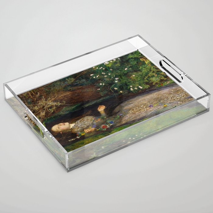 Ophelia, John Everett Millais Acrylic Tray Gallery Image 1