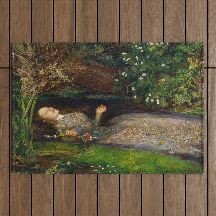 Ophelia, John Everett Millais Outdoor Rug Gallery Image 1