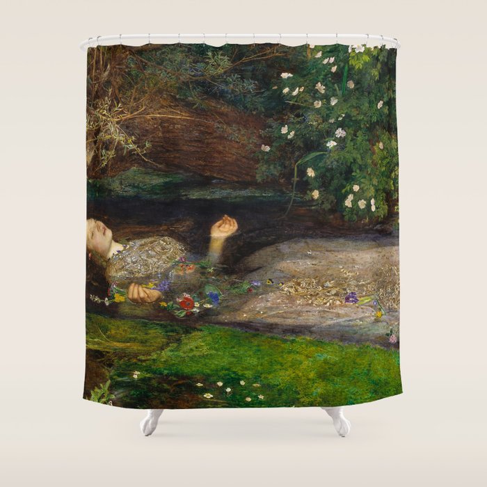 Ophelia, John Everett Millais Shower Curtain Gallery Image 1