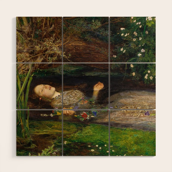 Ophelia, John Everett Millais Wood Wall Art Gallery Image 1