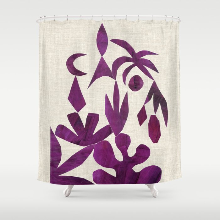 Purple Tropic Shower Curtain Gallery Image 1