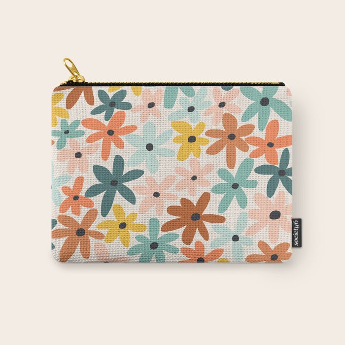 Joyful Flowers - earthy Carry All Pouch Gallery Image 1