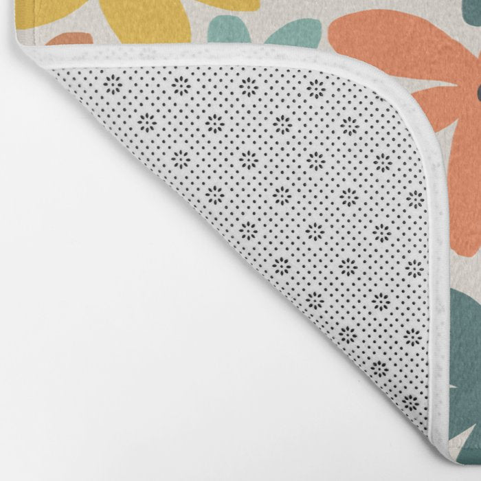 Joyful Flowers - earthy Bath Mat Gallery Image 2