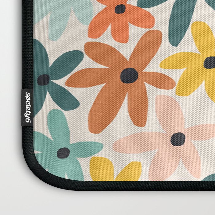 Joyful Flowers - earthy Laptop Sleeve Gallery Image 3