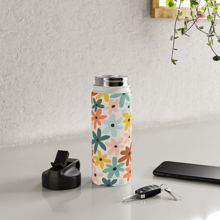 Joyful Flowers - earthy Water Bottle Gallery Image 4