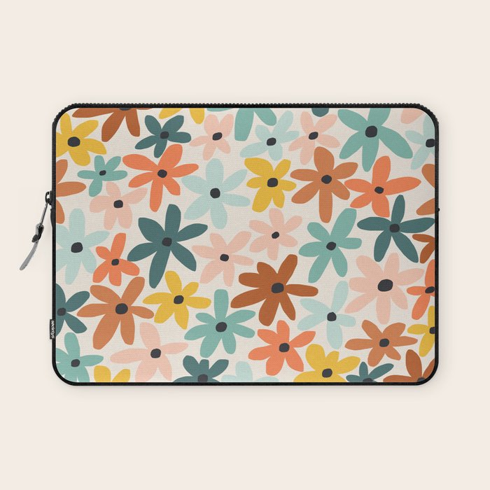 Joyful Flowers - earthy Laptop Sleeve Gallery Image 1