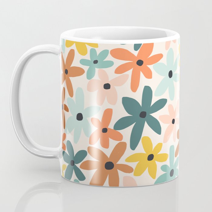 Joyful Flowers - earthy Coffee Mug Gallery Image 3