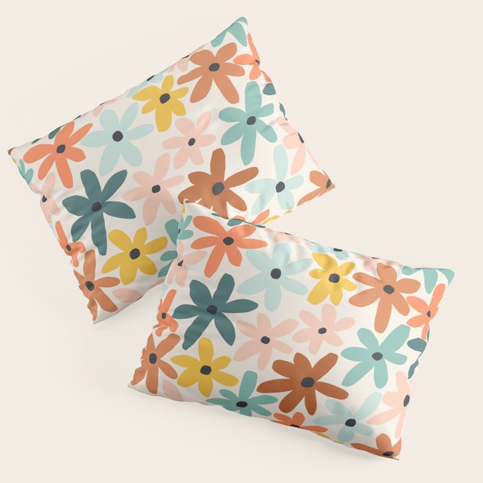Joyful Flowers - earthy Pillow Sham Gallery Image 3