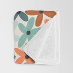 Joyful Flowers - earthy Throw Blanket Gallery Image 3