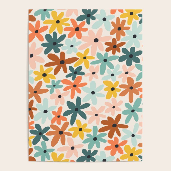 Joyful Flowers - earthy Poster Gallery Image 4