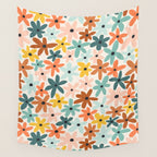Joyful Flowers - earthy Wall Tapestry Gallery Image 4