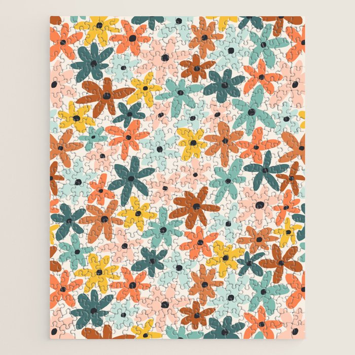 Joyful Flowers - earthy Jigsaw Puzzle Gallery Image 1