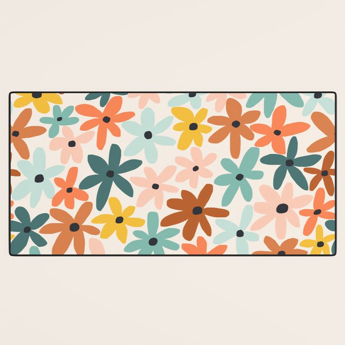 Joyful Flowers - earthy Desk Mat Gallery Image 3