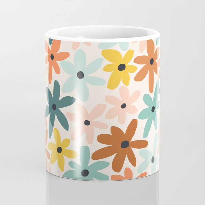 Joyful Flowers - earthy Coffee Mug Gallery Image 4