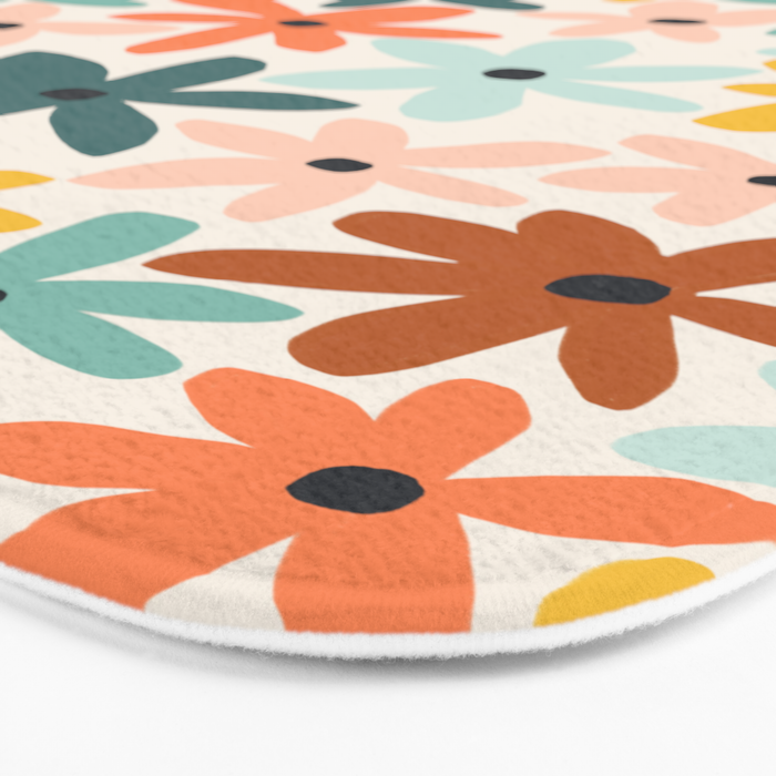 Joyful Flowers - earthy Bath Mat Gallery Image 3
