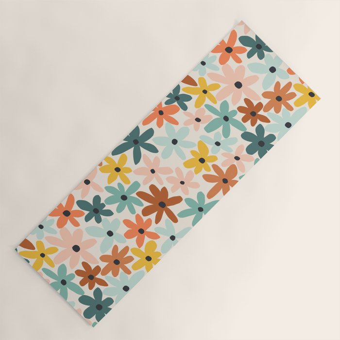 Joyful Flowers - earthy Yoga Mat Gallery Image 1