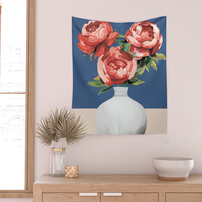 Vase of Flowers 2 Wall Tapestry Gallery Image 2