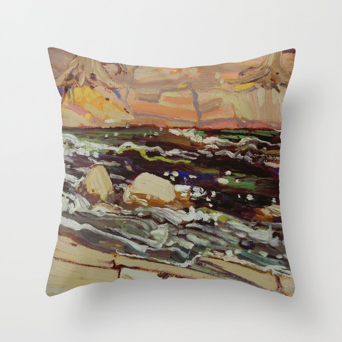 Tom Thomson Dark Waters spring 1916 Canadian Landscape Artist Throw Pillow Gallery Image 6