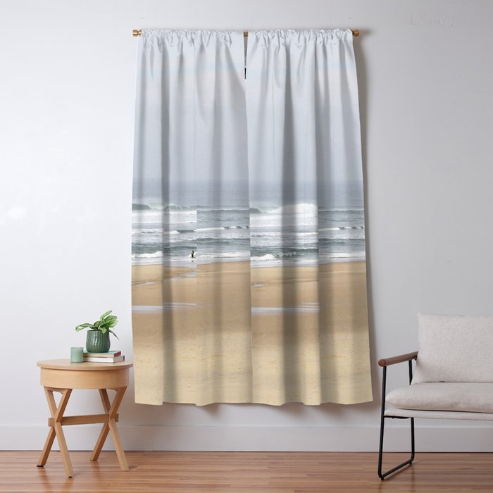 Day on the Ocean Beach 3 Window Curtain Gallery Image 5
