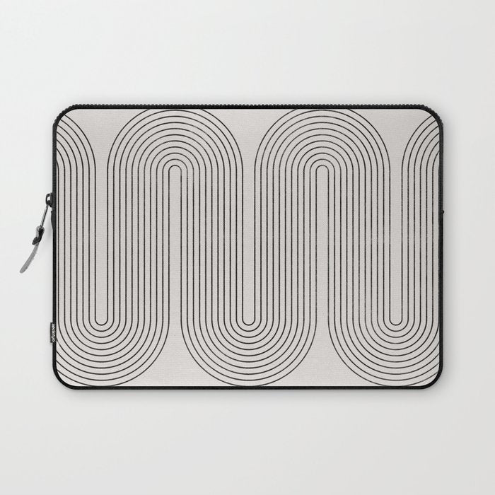 Mid-Century Modern No.28 - Woodblock Print Laptop Sleeve Gallery Image 1