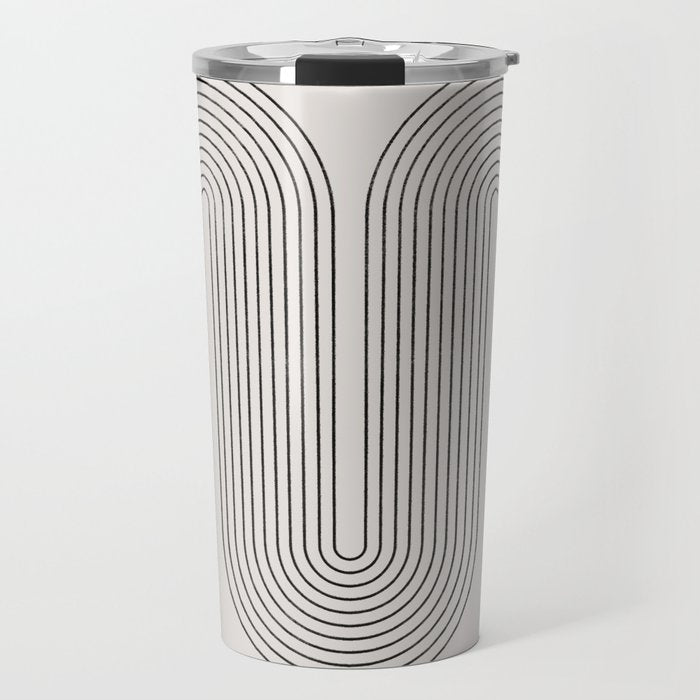 Mid-Century Modern No.28 - Woodblock Print Travel Mug Gallery Image 1