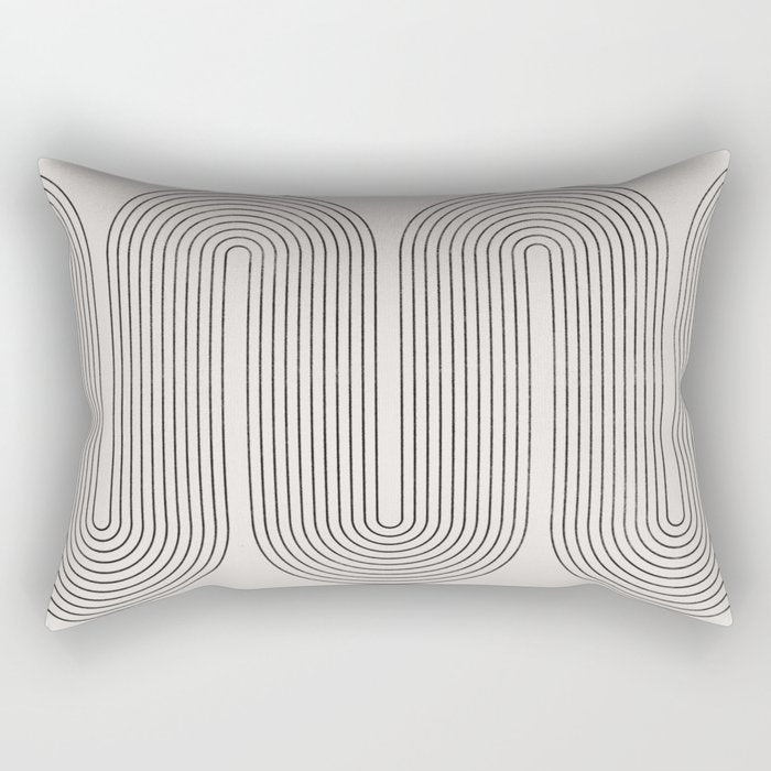 Mid-Century Modern No.28 - Woodblock Print Rectangular Pillow Gallery Image 1