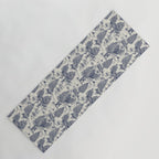 Bigfoot / Sasquatch Toile de Jouy in Blue Yoga Mat Gallery Image 1
